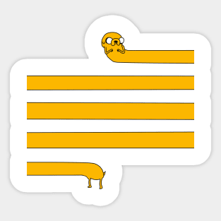 Jake the dog Stripe pattern Sticker